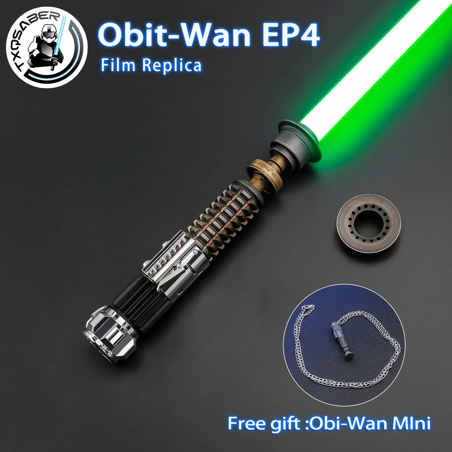 

TXQSABER Obi-Wan EP4 Lightsaber SNV4 Proffie2.2 Heavy Dueling Light Sword Metal Hilt Smooth Swing Laser FOC Force Cospaly Toy