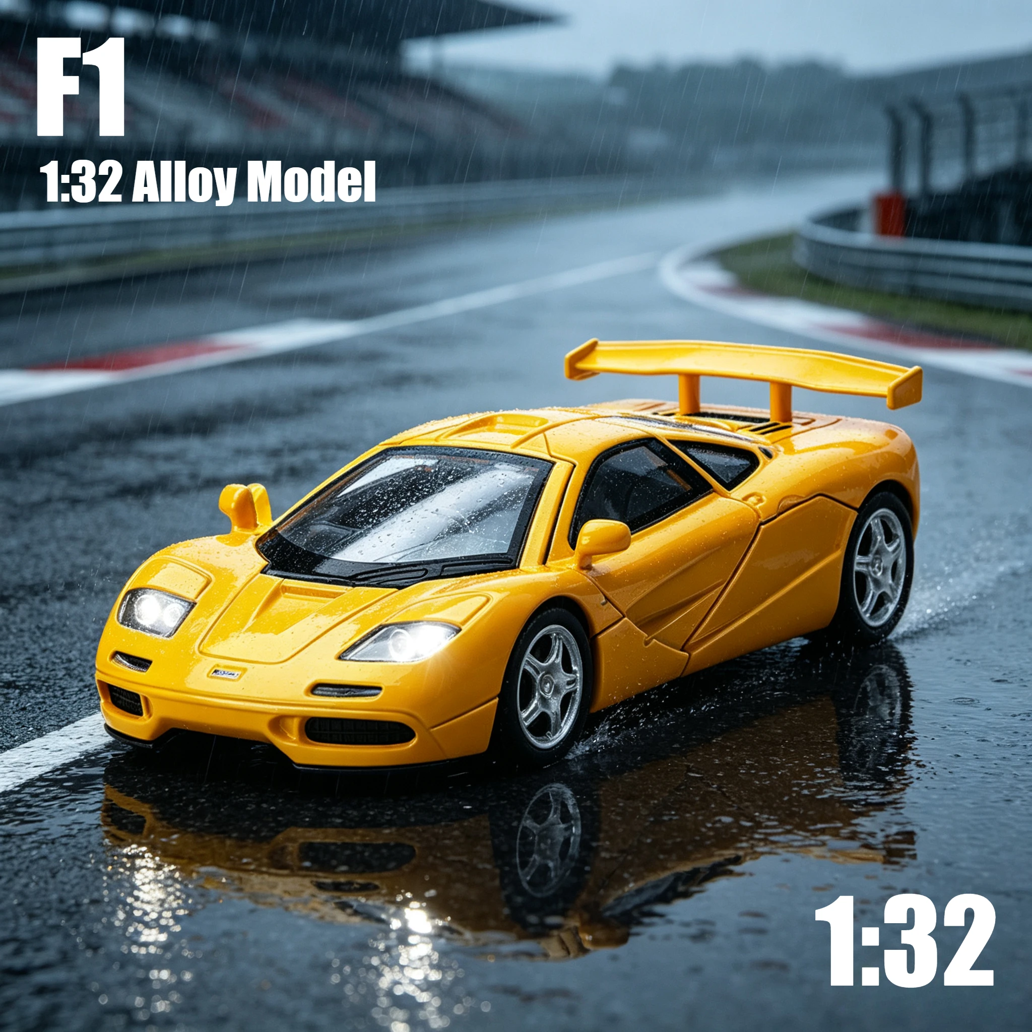 1:32 F1 Simulation Alloy Car Model Sound and Light Sound Effect Pullback Desktop Ornament Toy Gift