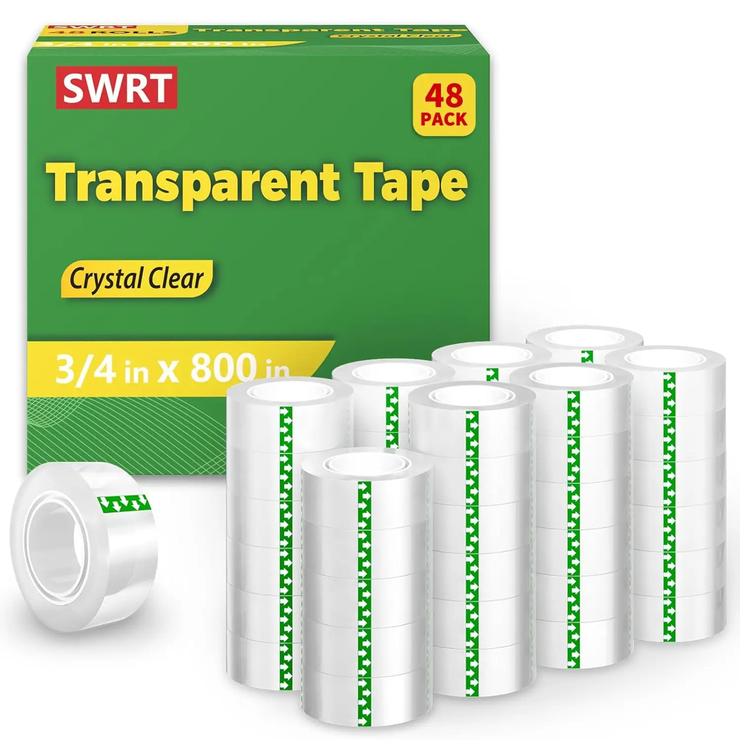 

Прозрачные запасные рулоны клейкой ленты, 48 штук, прозрачная невидимая офисная лента для диспенсера, с сильным клеем для дома, школы, офиса