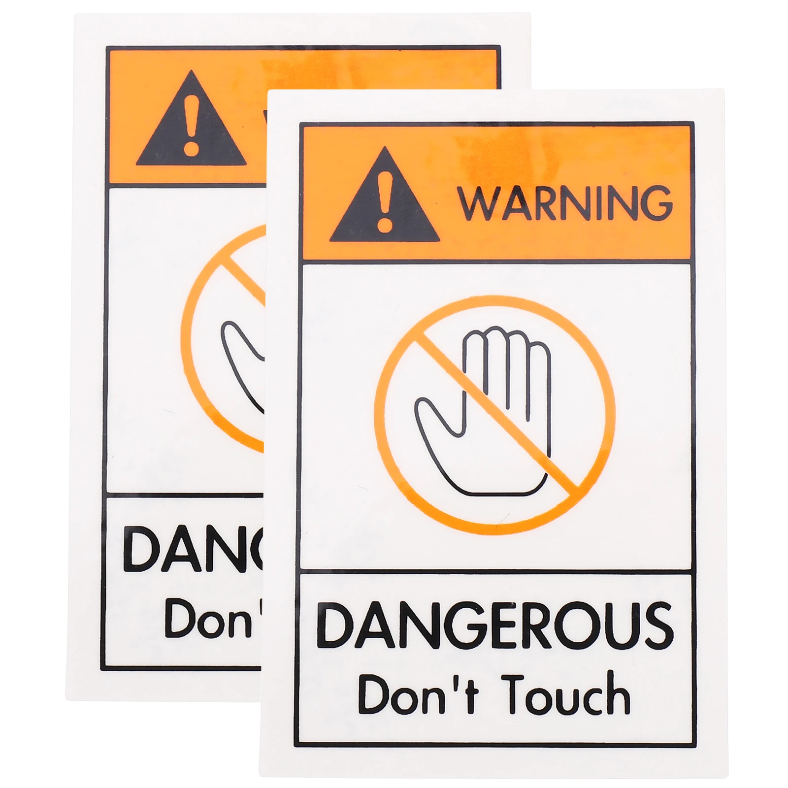 2pcs Do Not Touch Sticker Safety Warning Sign Decal No Touch Sign Self Adhesive Peel Security Caution Label Sticker For
