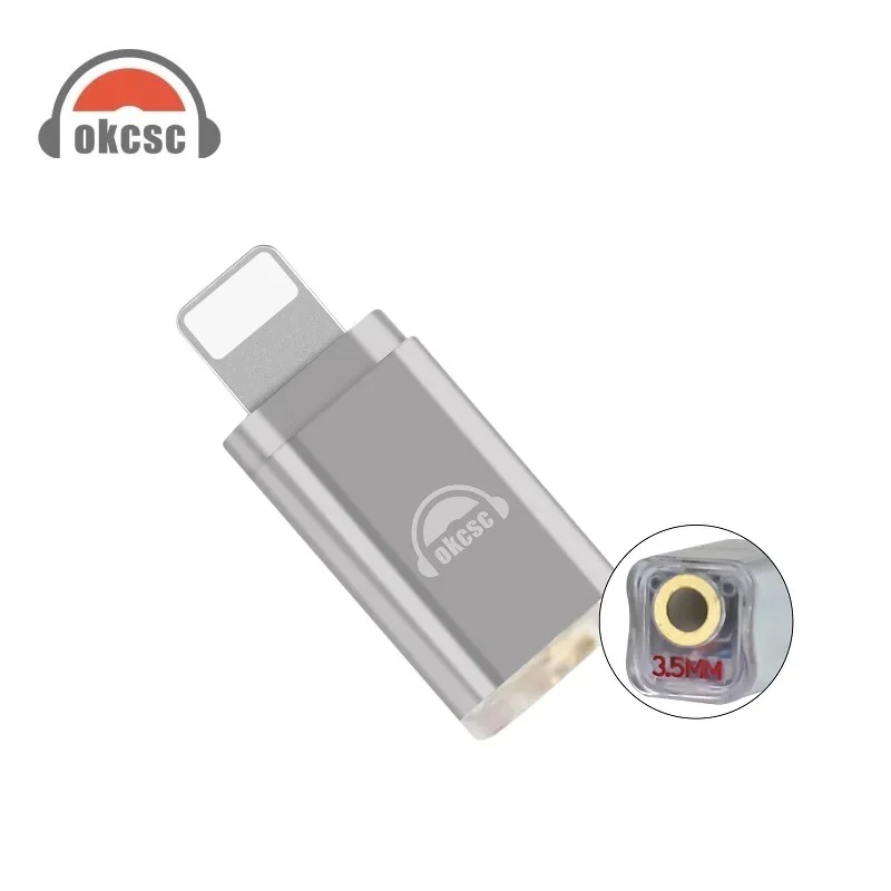 

okcsc TC35 Audio 3.5mm Hi-Res DAC Adapter Connector For iPhone 13 12 11 Pro iPad iPod Above