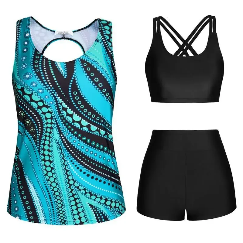 

Trendy Printed Split Swimsuit: Conservative Style for European & American Women (Outdoor-Friendly)
