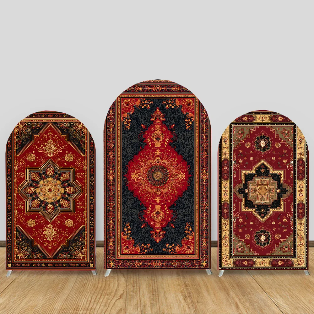 

Custom 2-Sided Red Vintage Design Boho Wedding Birthday Party Bridal Shower Cover Chiara Arch wall Decor Backdrop