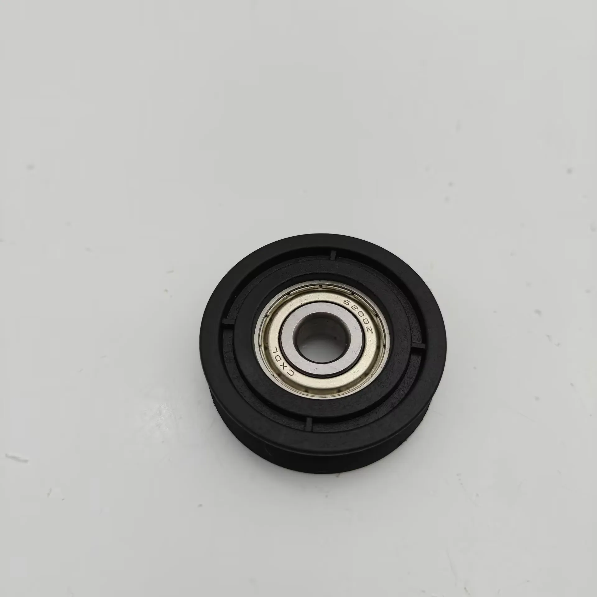 1pc Plastic coated nylon pulley groove U-shaped R5 arc 6200zz bearing track guide wheel steel wire rope hanging wheel 10x48x14