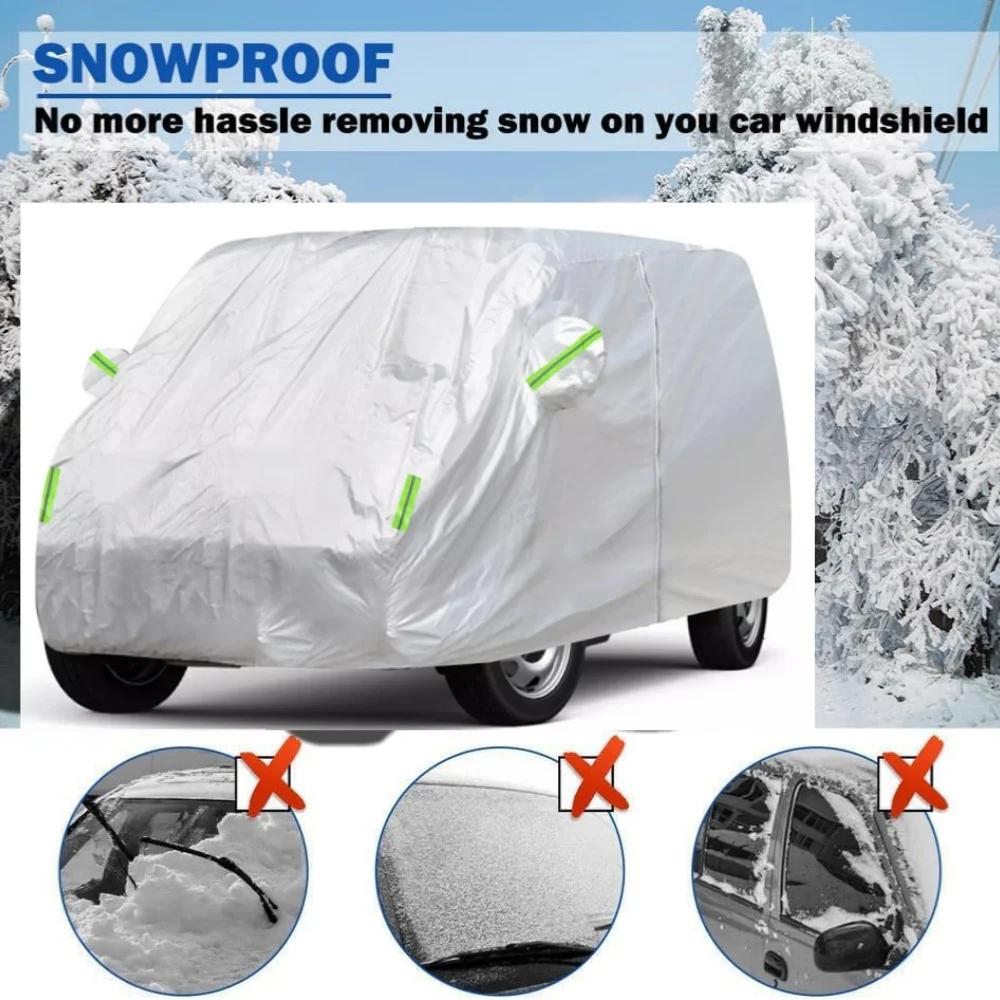 Funda para coche con cierre de cremallera en la puerta lateral y bandas antiviento para Ford Transit Custom SWB y LWB, para protección contra sol, nieve, lluvia y polvo
