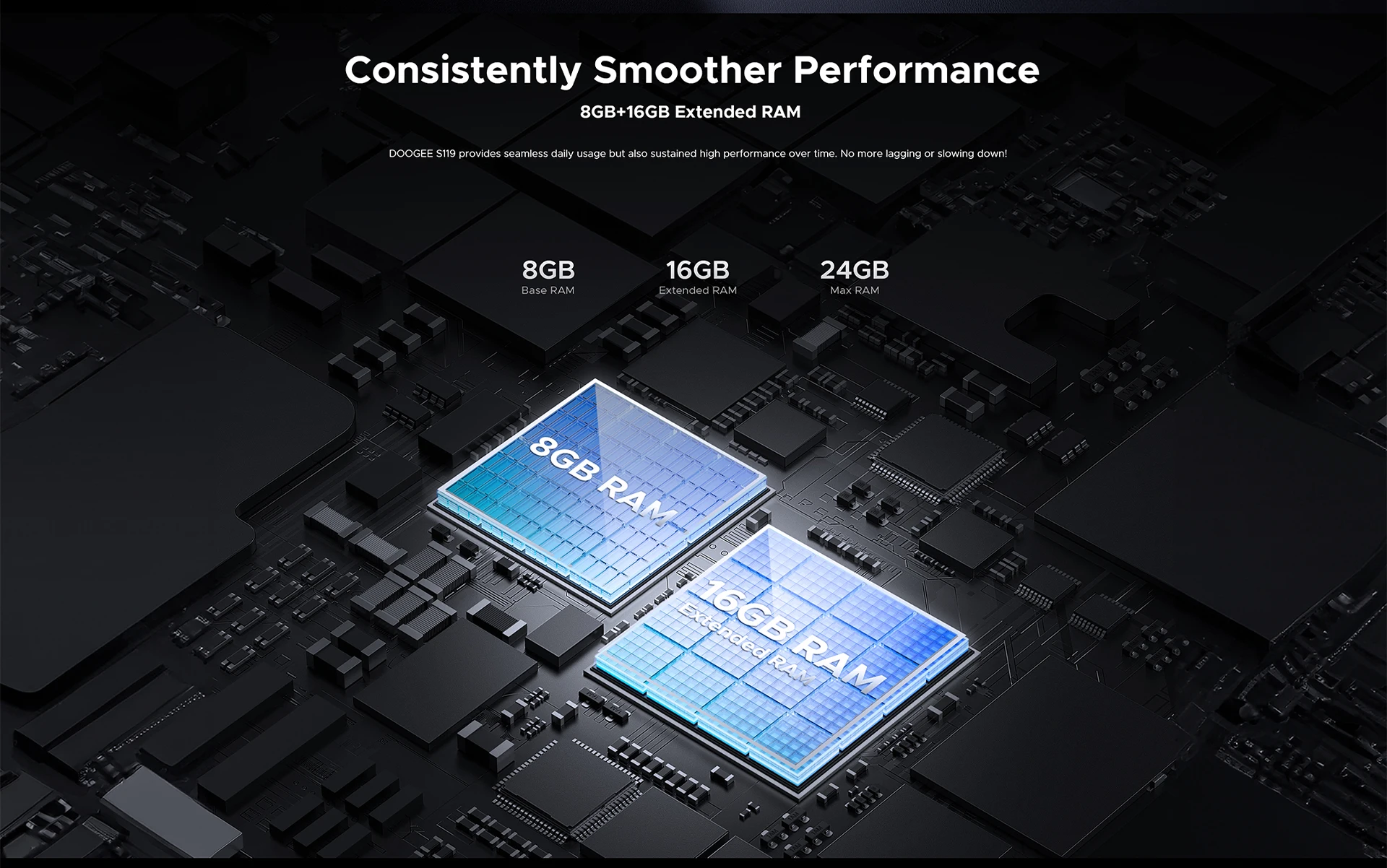 DOOGEE S119 Rugged Phone 6.72" FHD+ IPS Screen 8GB 512GB 100MP AI Main Camera 10200mAh Battery 33W Android 14 NFC