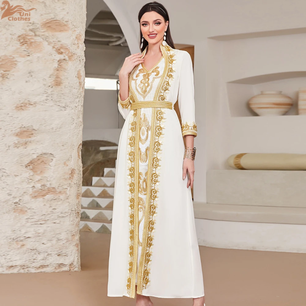 Ramadan White Muslim Abaya Dubai Turkey Islam Arabic Hijab Dress Jalabiya African Dresses For Women Robe Femme Musulmane Kaftans