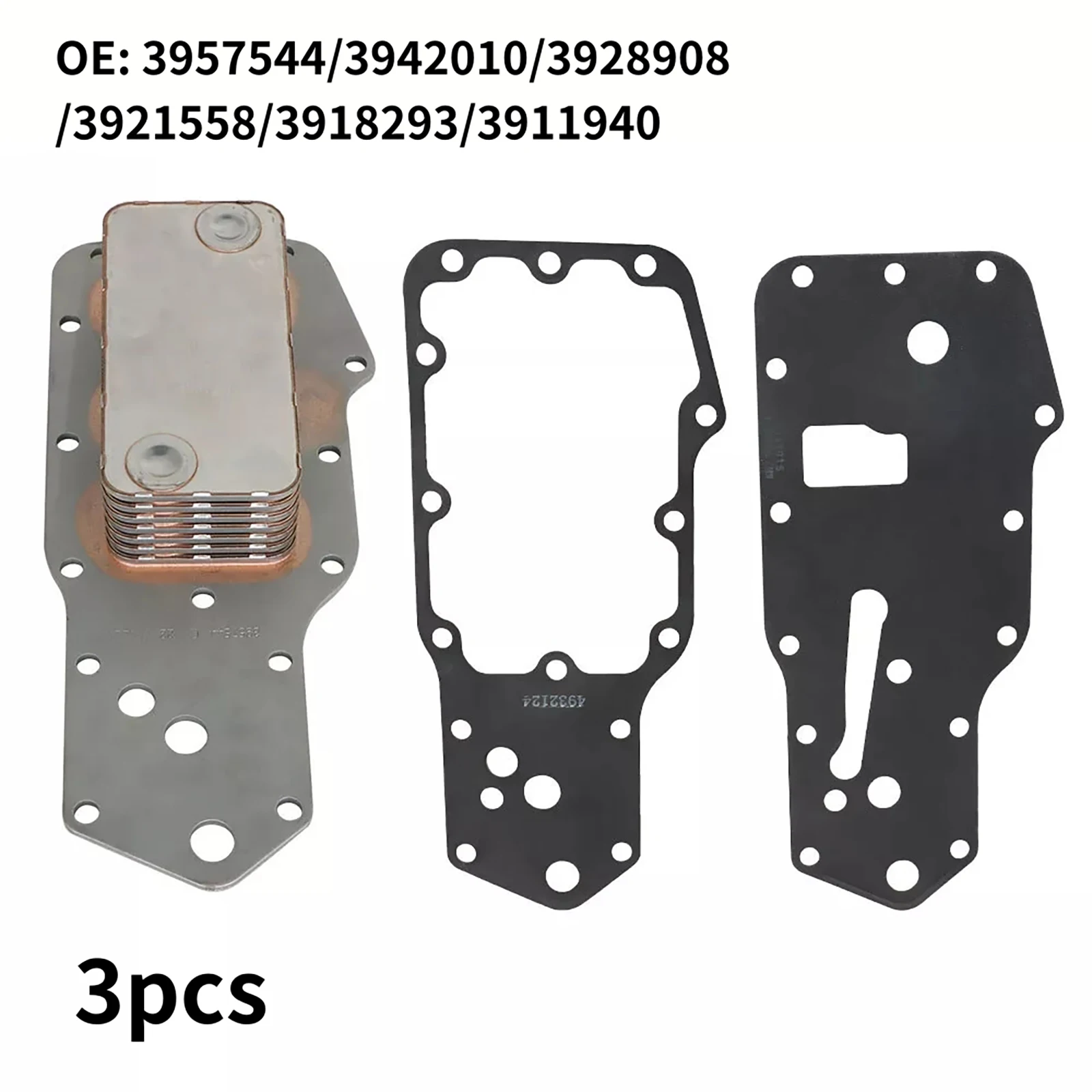 3957544 3921558 Engine Oil Cooler Core for Dodge Cummins 5.9L 6BT 12V 24V Diesel 1989-2002 Oil Cooler Replace Kit Auto Accessory