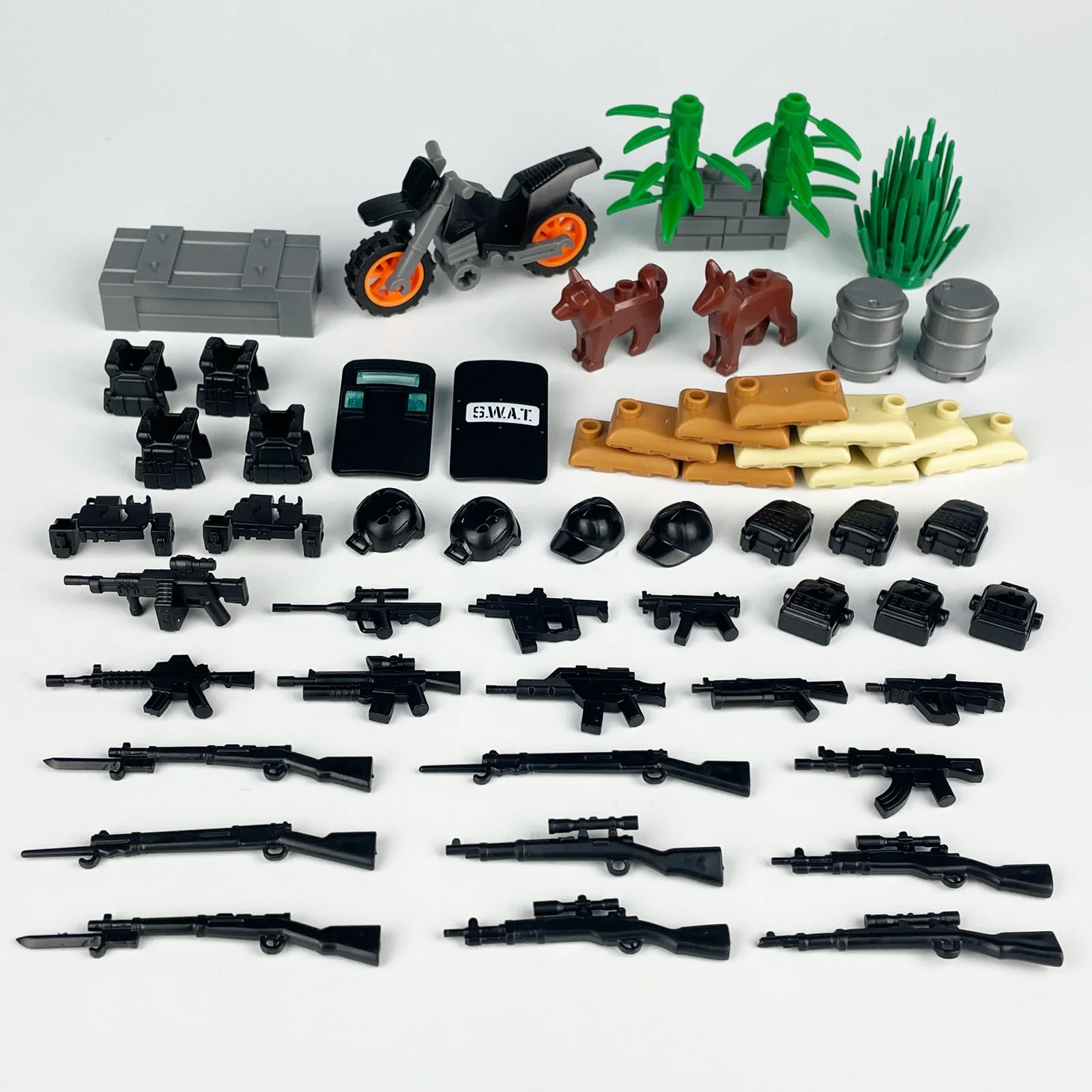 Military Accessories Bricks Swat Weapon Soldier Gun Special Forces WW2 Army MOC Parts Building Block PUBG Toys Gift