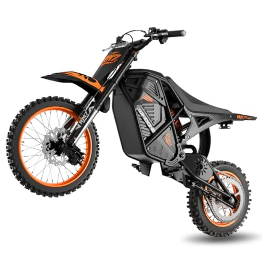 

RM7 Electric Dirt Bike for Teens Adults: 48V 22.5Ah lithium battery, black matte finish, 37MPH top speed, 45-mile range, 2200W