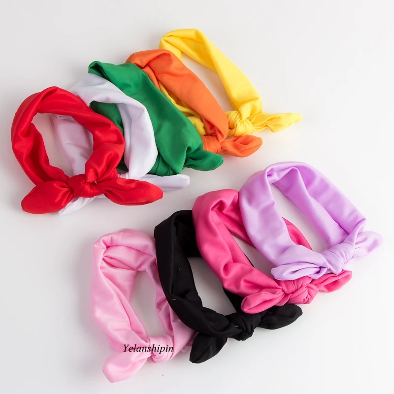 10pcs/lot Fashion Knotted Head Wraps Headbands For Girls Turban Newborn knit Cat Ears Headband For Hair Accessories DIY Supplies