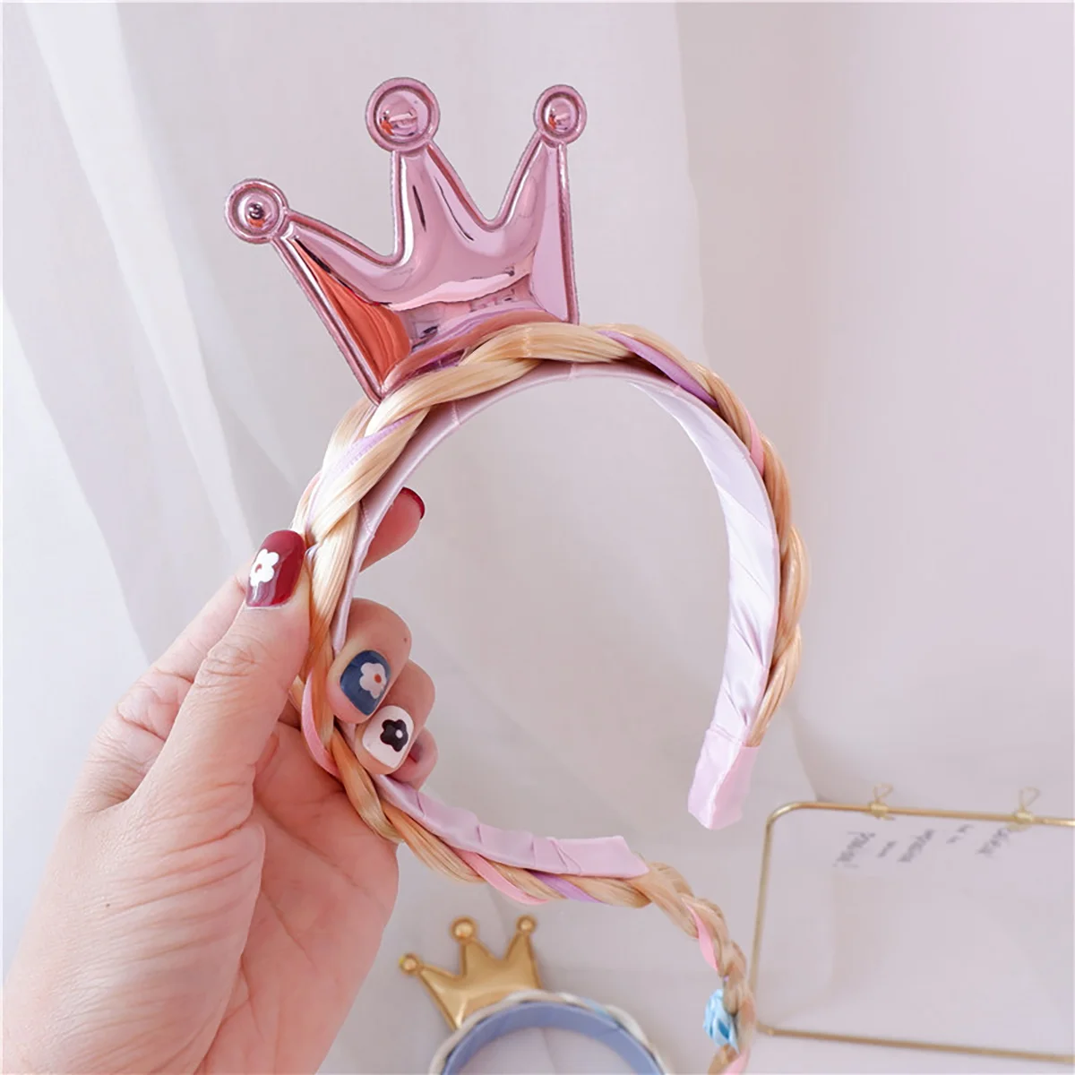 Diademas trenzadas de corona de princesa para fiesta, accesorios para el cabello, cintas para disfraz, diadema para mujer