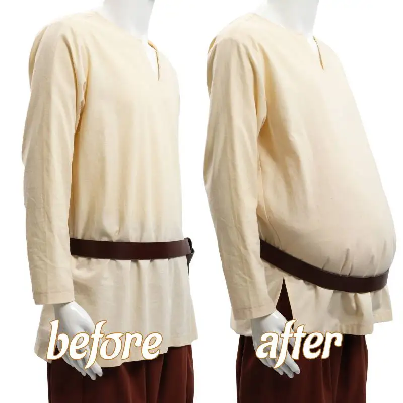 DAZCOS, accesorio de disfraz con relleno de vientre falso para hombre, traje grueso ajustable, accesorio de Navidad, Santa, vientre de imitación, vientre falso, Cosplay de Navidad