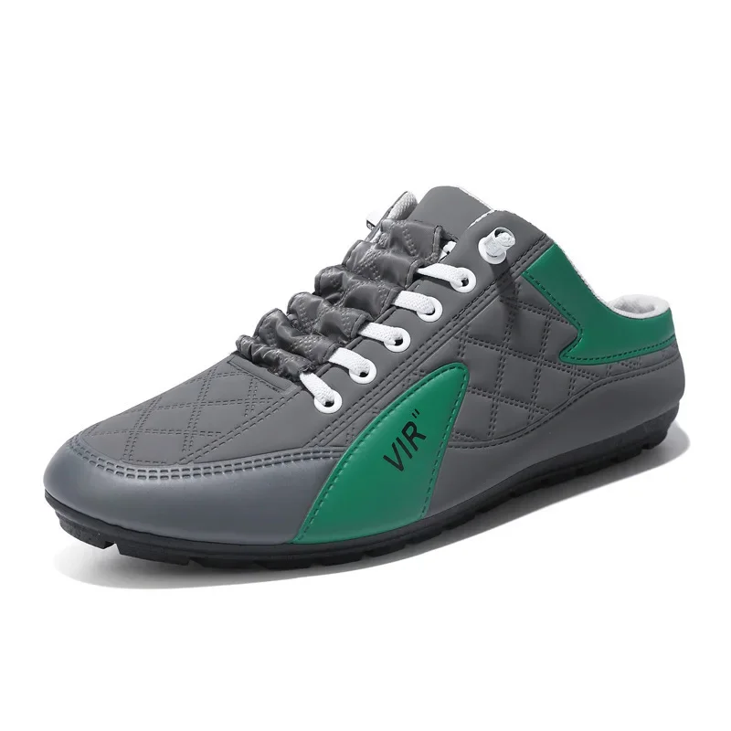 남성용 패션 소프트솔 하프 슬리퍼 트렌디 캐주얼 신발 부드러운 밑창 미끄럼 방지 신발 새로운 야외 워킹 슈즈 남성용 신발