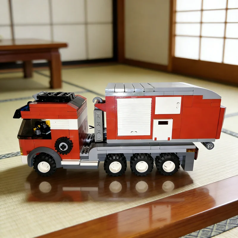 309pcs MOC City Fire Firetruck Hook Container System Model Building Blocks Toy Architecture Christmas Gift Assemble Art Idea