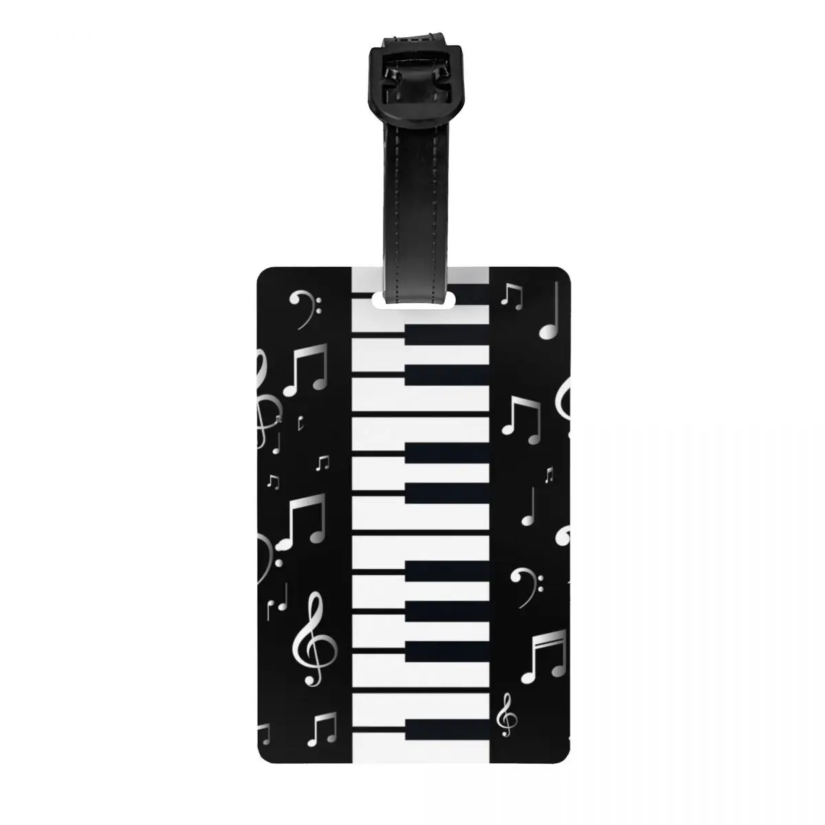 Custom PPiano Keyboard Musical Notes Luggage Tags Custom Baggage Tags Privacy Cover ID Label