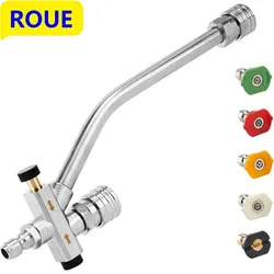 Dual-Connector Lance Pressure Washer Foam Cannon,Dual Lance Pressure Washer Wand with 5 Nozzles Tips, 1/4