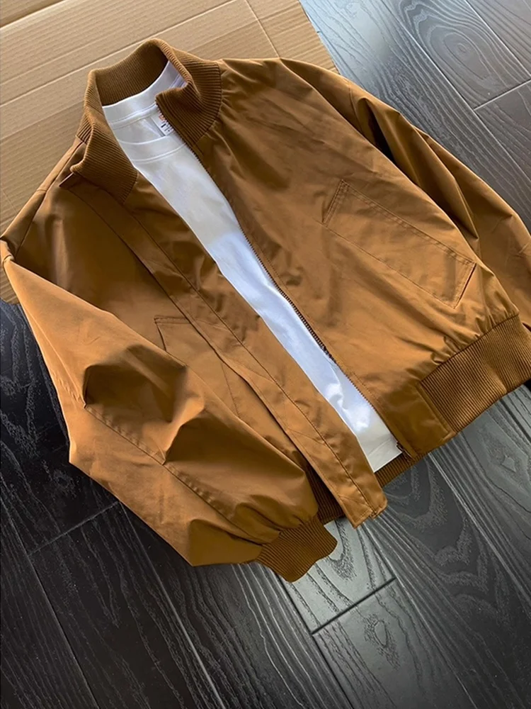 

Коричневый джинт с воротником-стойкой по индивидуальному заказу, мужская одежда, осенняя элитная бейсбольная майка Barn Faion, CleanFit Youth (3)