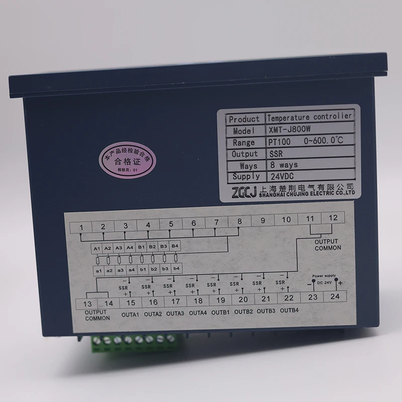 24V 8 channels digital thermostat Multifuncion 8 ways PT100 temperature controller measure multi points can work with 8 sensors