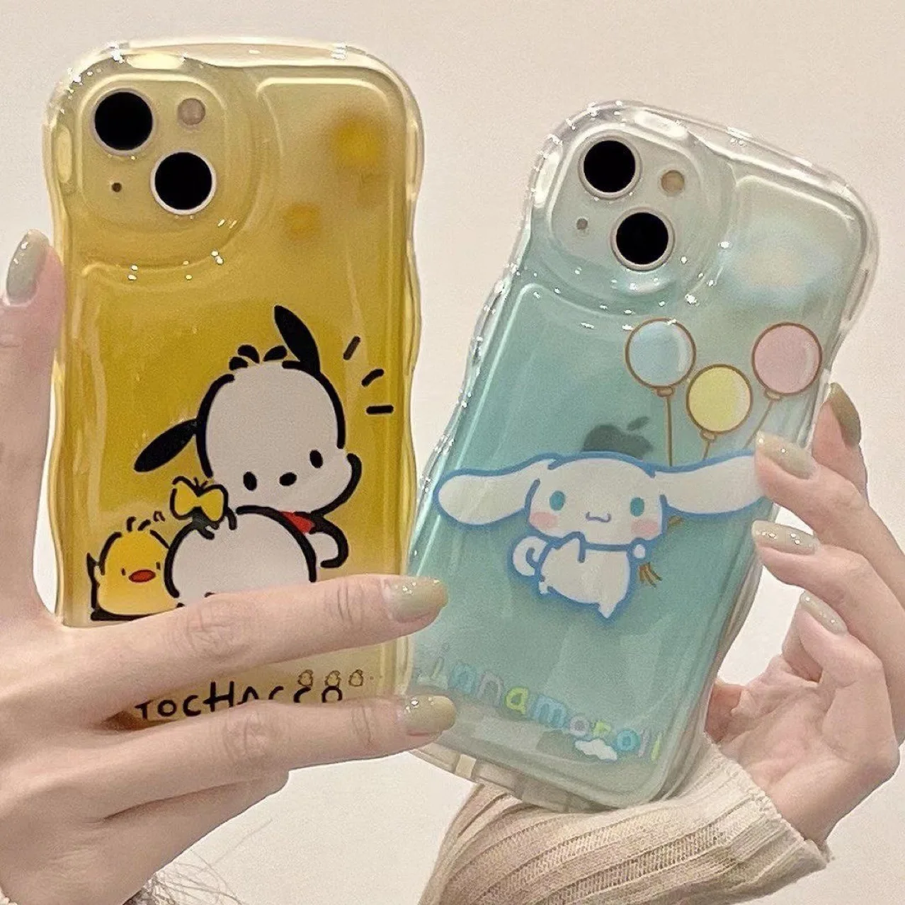 حافظة Kawaii Pocahacco إبداعية ثلاثية الأبعاد لهاتف آيفون 15 14 13 12 11 XS/XR 7/8 Pro Max Sanrio Cinnamoroll