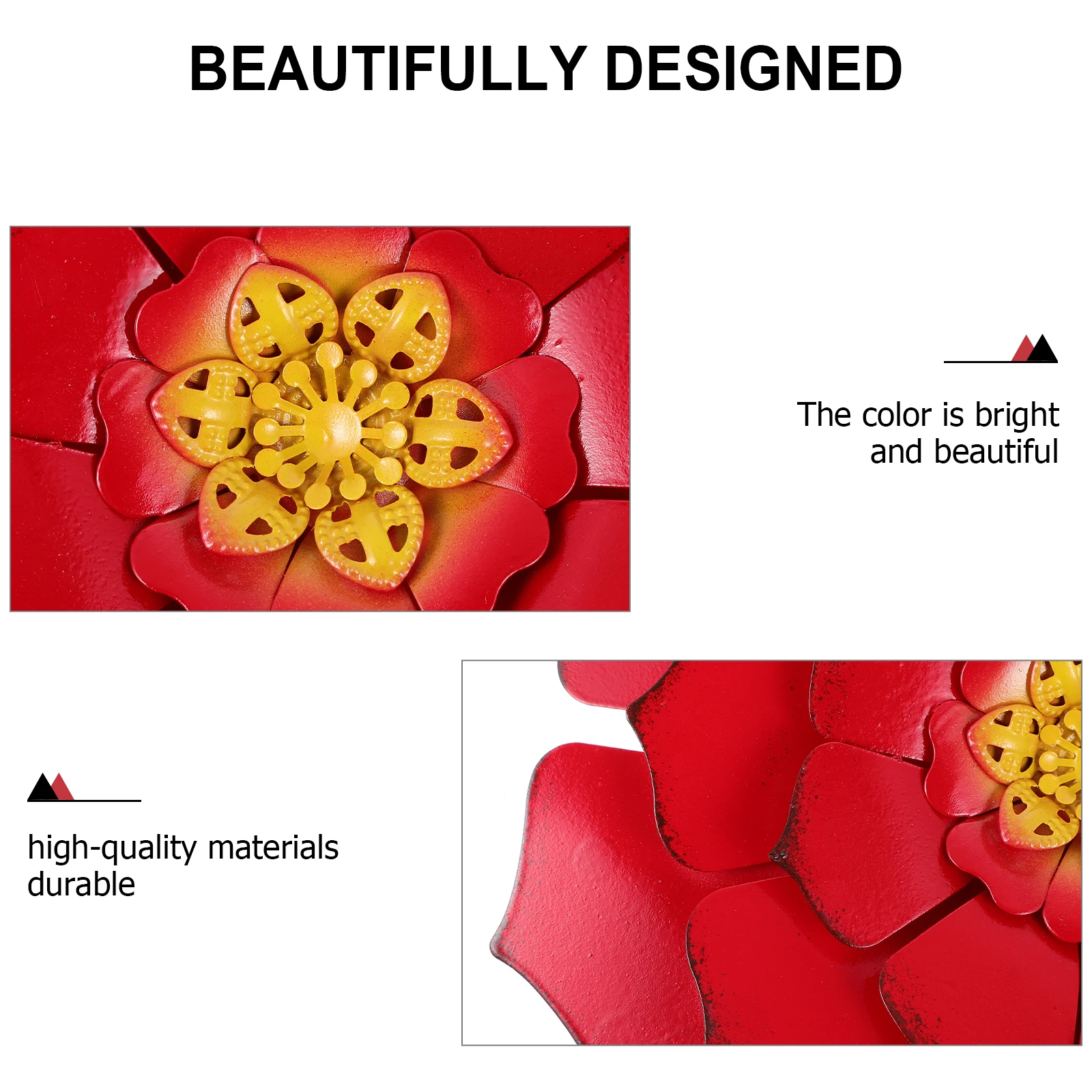 

1pc Wall-Mounted Colorful Floral Ornament Iron Flower Decor Art Craft For Home Bedroom Living Room Hotel Wall Decoration