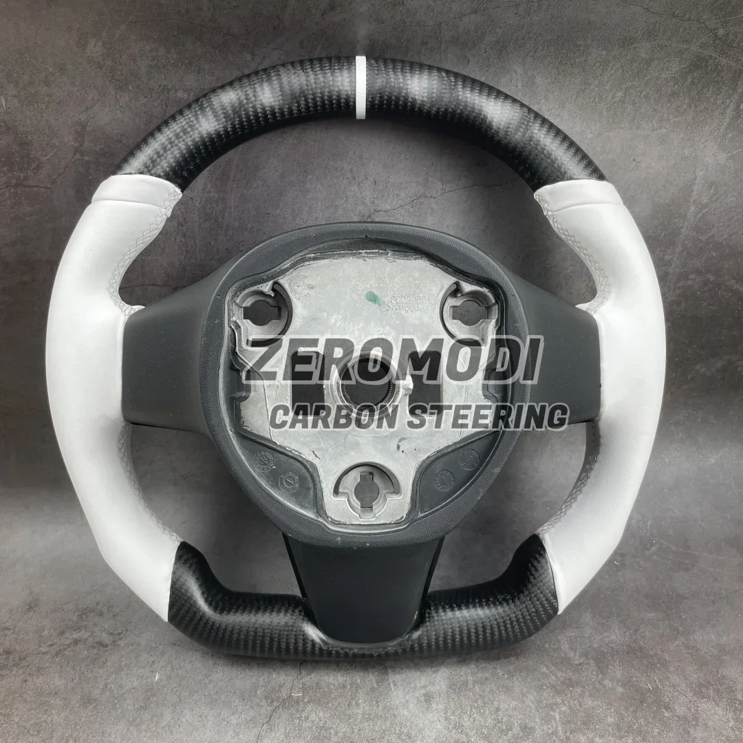 Real Carbon Fiber Leather Steering Wheel Custom Sport For Tesla Model 3 Model Y 2016-2024