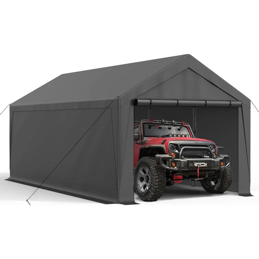 

10×20 Carport Portable Carport Garage Heavy Duty with Sidewalls, Reinforeced Metal Frame, Waterproof Carport Canopy