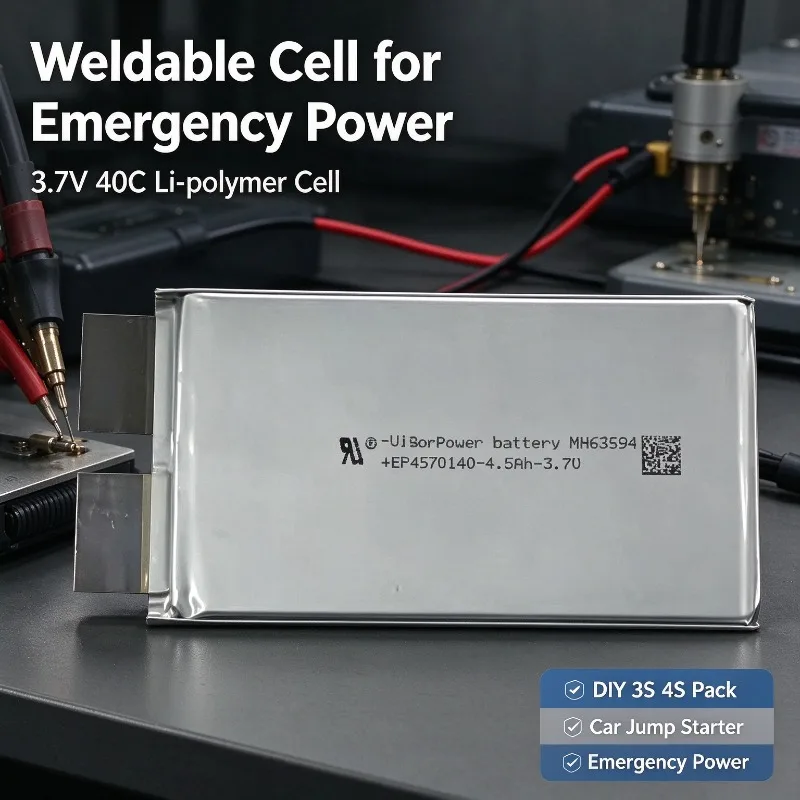3.7V 40C 4570140 5370140 6570140 Li-polymer Battery Cell, 4500/5000/6000mAh Weldable for Car Jump Starter DIY Assembly