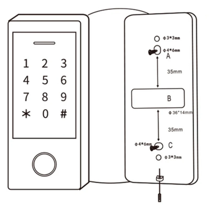 Conversión de cerradura eléctrica, tarjeta de Control de acceso de 125Khz, lectura de teclado, desbloqueo de contraseña, cerradura de puerta WG 26-44, resistente al agua, para Tuya