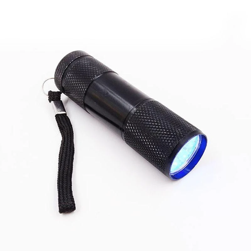 F92D Black Light Flashlight Small UV Lamp 395 for Nano Portable UV Lamp Detector for Invisible Pens Dog for Cat Pet Urine