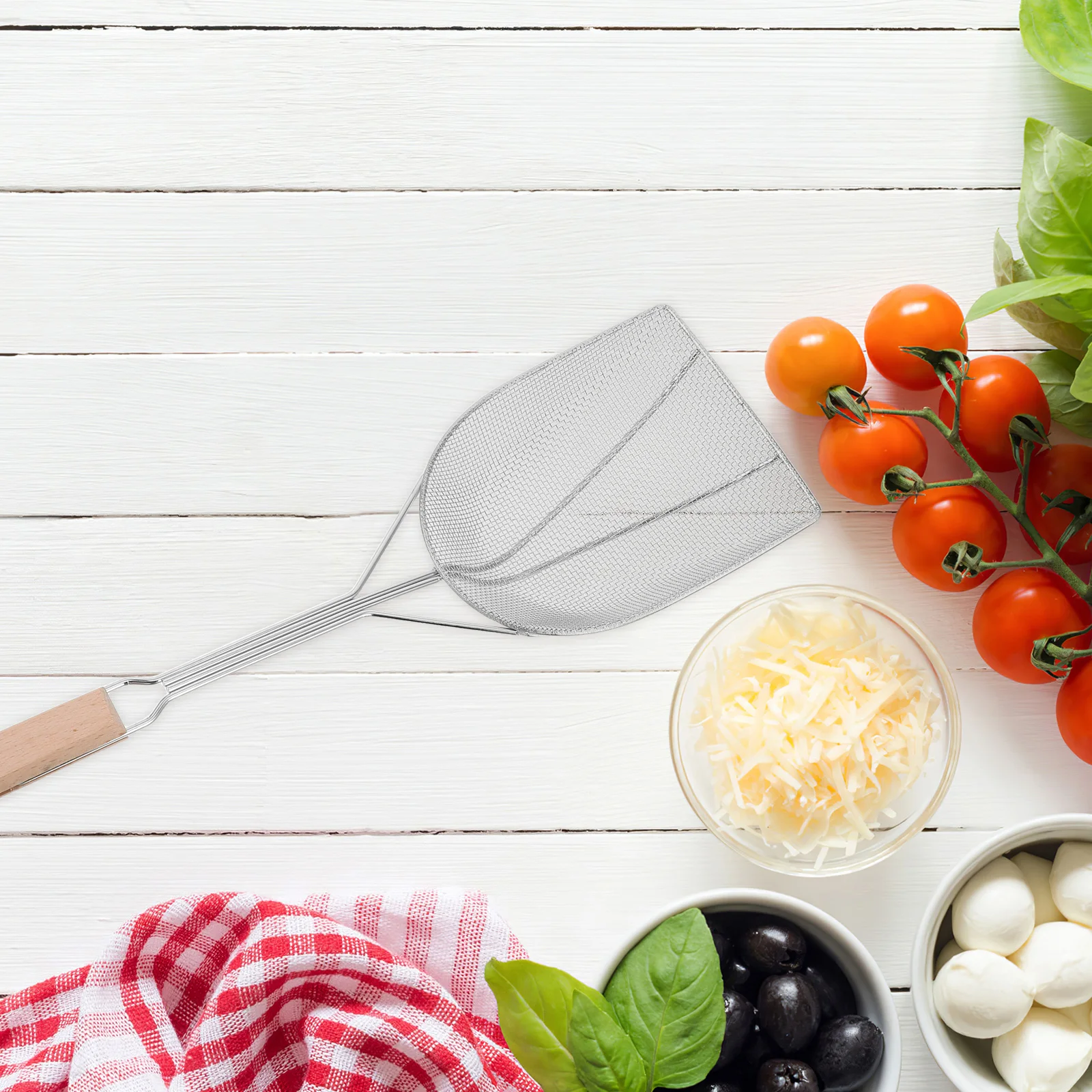 

Stainless Steel Strainer Spoon Heat Resistant Wooden Handle Oil Skimmer Drain Spoon for Fried Food Hot Pot Seafood Soup Kitchen