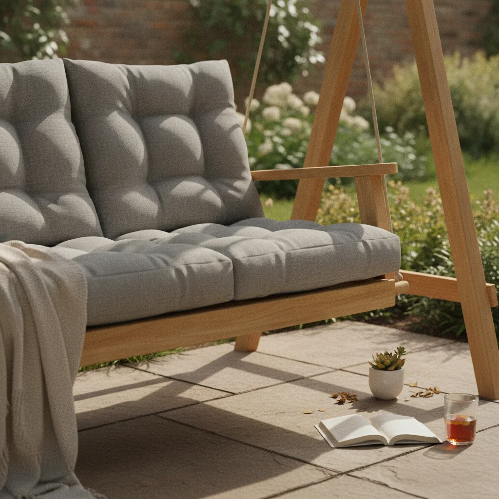 Garden Swing Cushion Thick Padded Bench Seat Pad Porch Swing Cushion Non-Slip Back Outdoor Bench Seat Pad Easy to Clean