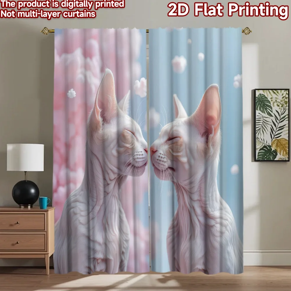 

1pc 2D flat Photography Backdrop Tapestry Cats Amid Pink Clouds 100% Polyester Anniversary Use for Suitable for all-season