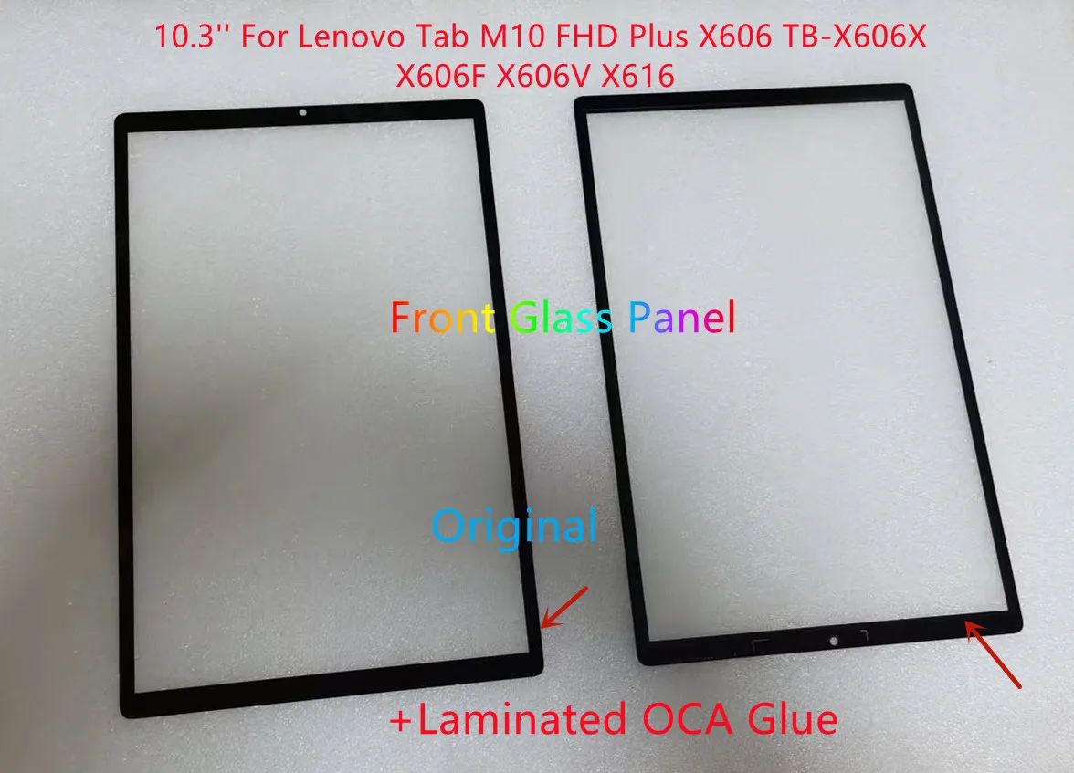 Новый 10,3-дюймовый сенсорный экран для Lenovo Tab M10 FHD Plus X606 X616 TB-X606X X606F X606V, переднее внешнее стекло ЖК-дисплея с OCA