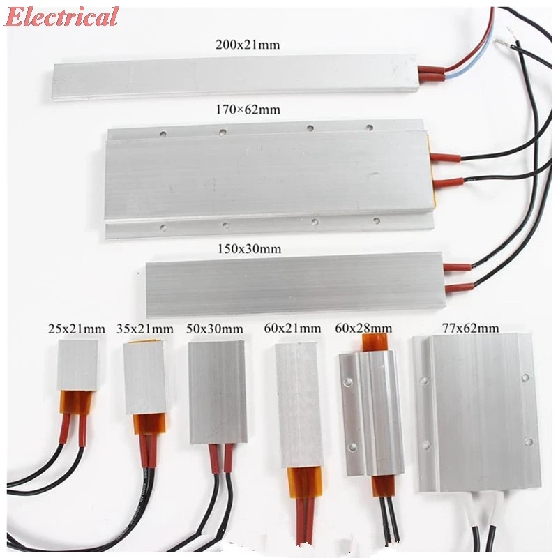 1pc riscaldatore elettrico ad aria a temperatura costante PTC riscaldamento in alluminio per Mini strumento 60*28*7mm 12V 24V 48V 110V 70C 110C 200C