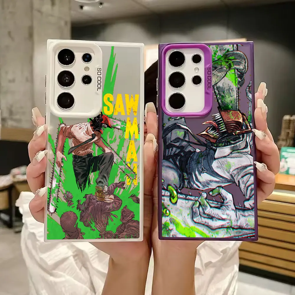 

Chainsaw Man Art Anime S25 Ultra Case For Samsung Galaxy S25 S24 S23 S22 S21 FE S20 Ultra Plus 5G Luxury Shockproof Phone Cover