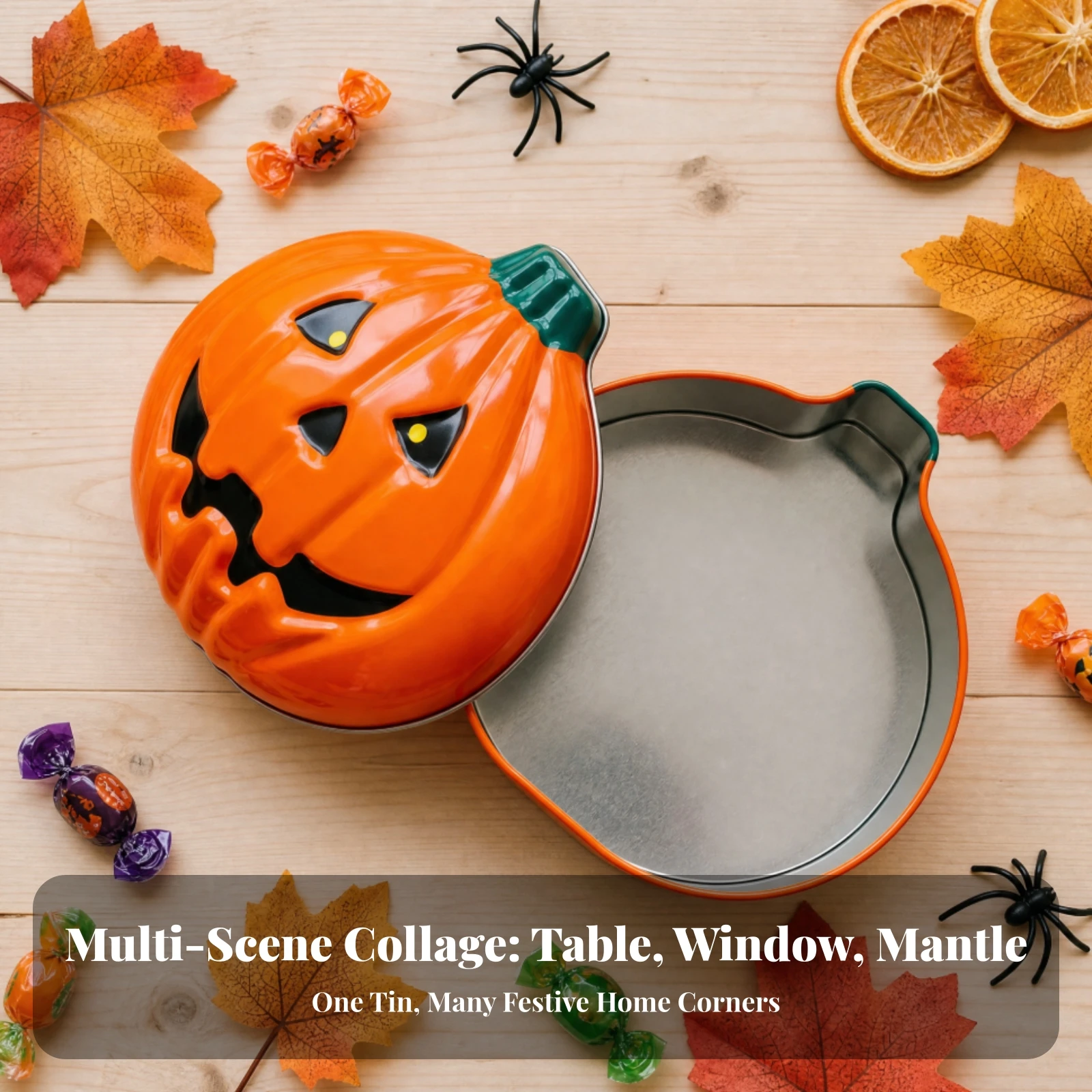3D Jack-O'-Lantern Tin Caniste - Tin Container Lid review and price
