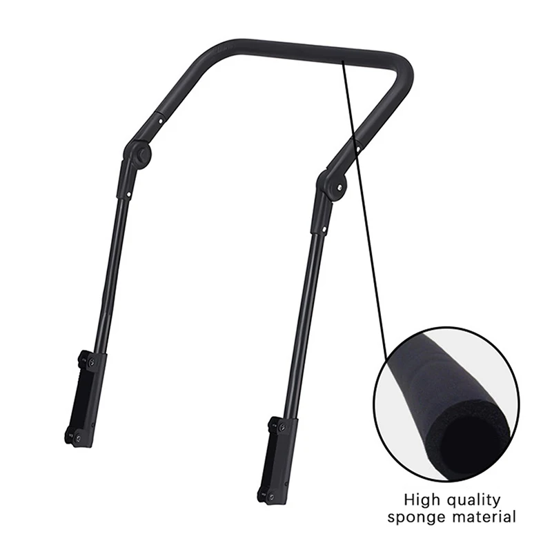 Foldable Folding Cart Push Handle Wagon Cart Equipment Black Lightweight Extendable Cart Trolley Handle Accessories For Camping.