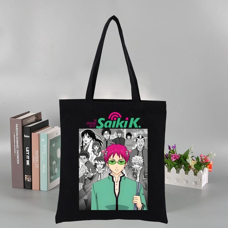 Saiki K Kusuo No Psi Nan Shoulder Bag Canvas Bag Shopping Bags Casual The Disastrous Life Of Saiki Handbags Grocery Tote Girls