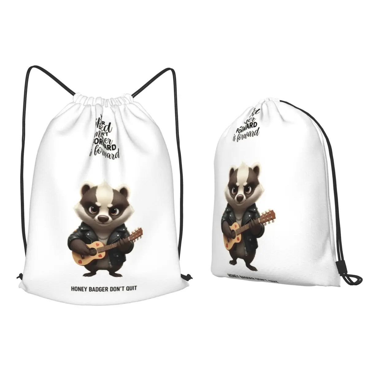 Honey Badger Backpacks Multi-function Drawstring Bags Sports Bag Book Bags for Man Woman School