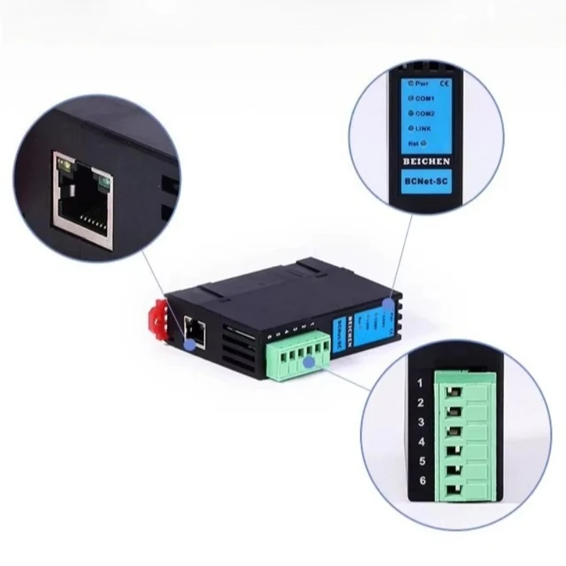 BCNet-SC لسلسلة Schneider M PLC RS485 RS232 إلى MODBUS TCP وحدة تحويل الحصول على بيانات الاتصالات Ethernet