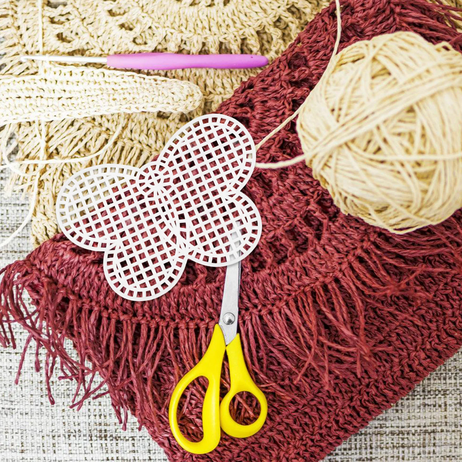 

6Pcs Plastic Mesh Canvas Sheet Set Durable and Creative for Embroidery Bag Making DIY Projects with Butterfly Shape