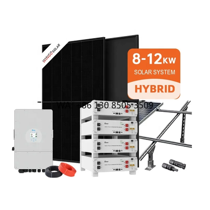 

custom Solar Energy System 8Kw 10Kw 12kw Complete Kits Deye 3 Phase Hybrid Energy Storage Inverter and Solar Panels with Battery