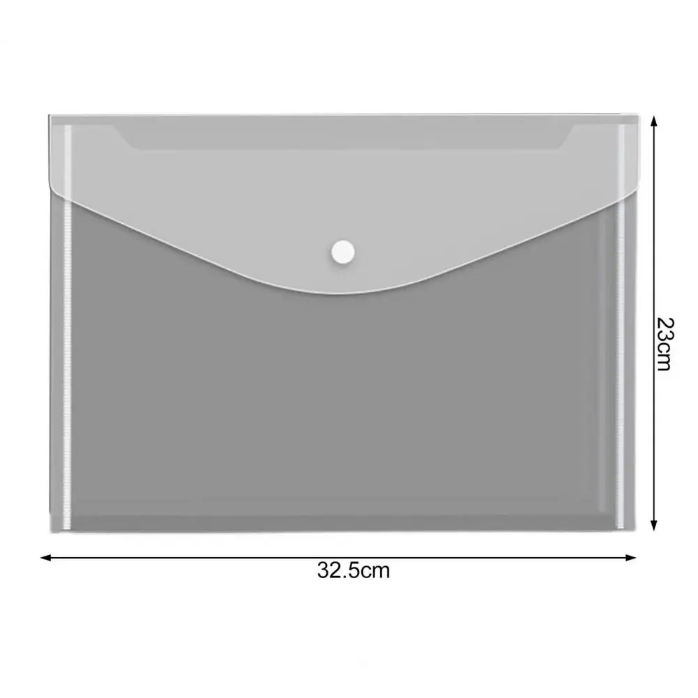 5Pcs A4 Pieces/Set File Bag Transparent Document Closure FolderFiling Products Button Folder Bag Office School Supplies