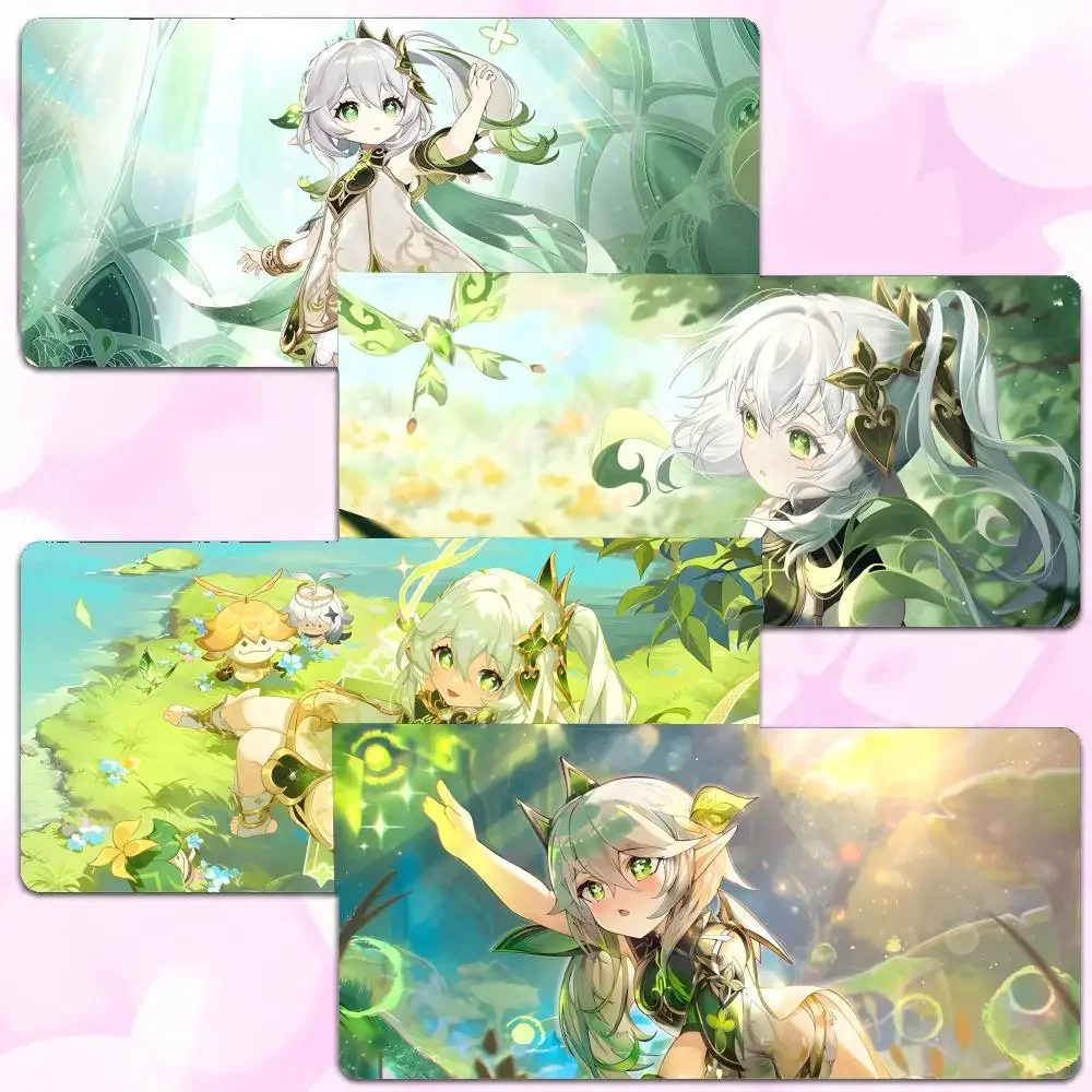 

game lovely G-Genshin Impact Nahida Mouse Pad Thick Lock Edge Gaming Desk Mat Large Size PC Mouse Pad Home decor