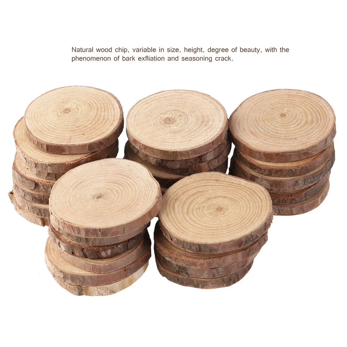 30 قطعة شرائح الخشب أقراص سجل طبيعي مصقول كلا الجانبين 4-5 سنتيمتر قطر الزفاف الجدول زينة DIY بها بنفسك لوازم الحرفية #6