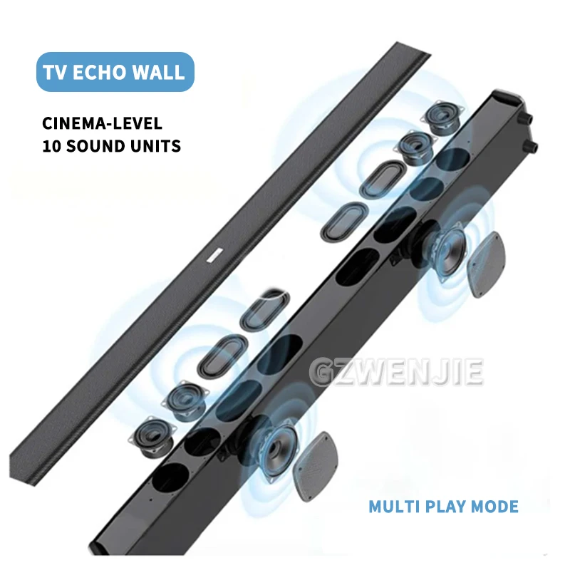 Home Theater Echo Wall TV Soundbar 99cm Length with Double Subwoofer Cinema Bluetooth Soundbox Multi-function Audio Speaker