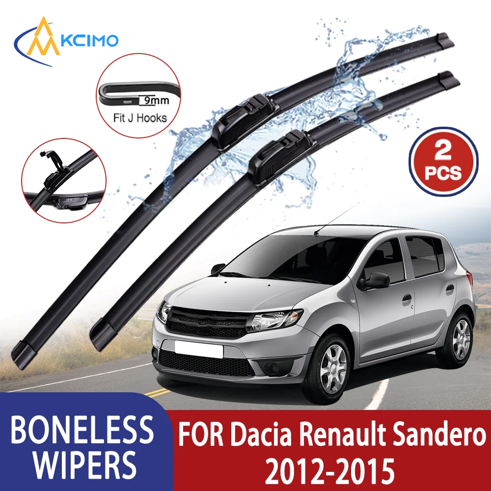 

Kcimo Премиум Высокое качество для Dacia Renault Sandero Mk2 2012-2015 Автомобильный U-образный резиновый стеклоочиститель без костей-HD тихий прочный 22 "+ 20"