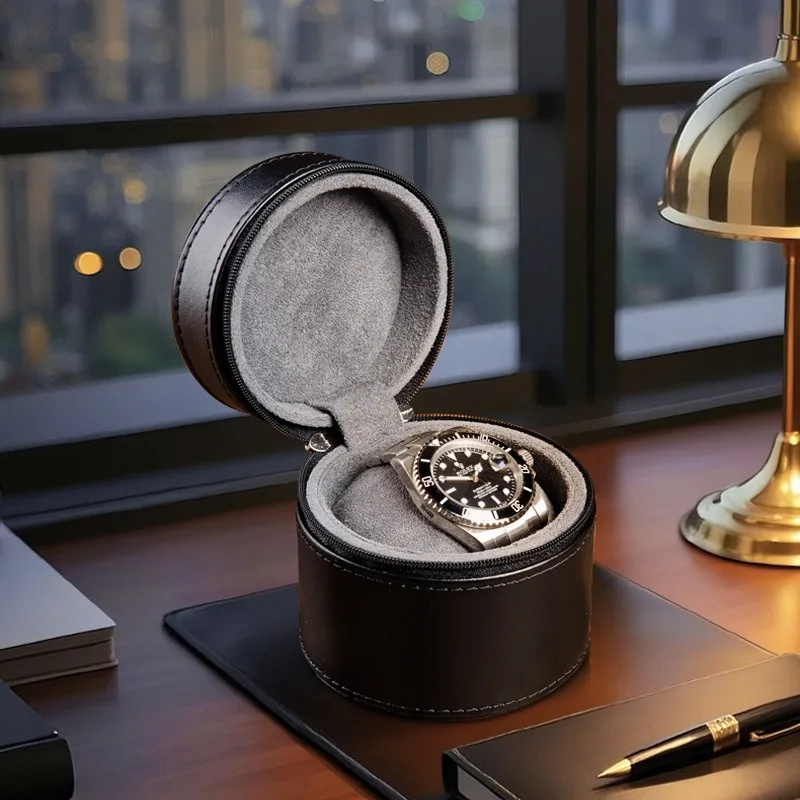 

Одиночная коробка для часов, роскошные мужские часы, органайзер, кожаный дорожный футляр для хранения часов, ювелирные изделия, подарок для мужчин, держатель для ювелирных изделий