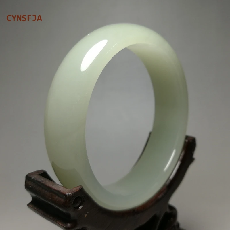 

CYNSFJA New Real Rare Certified Natural Hetian Jade Nephrite Women's Lucky Amulets 56mm Jade Bangle High Quality Best Gifts